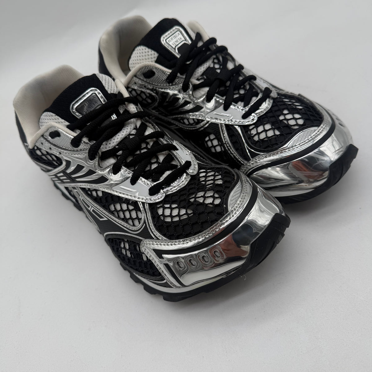 Bottega Veneta Black/Silver Sneakers