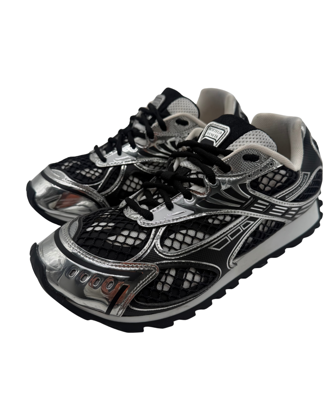 Bottega Veneta Black/Silver Sneakers
