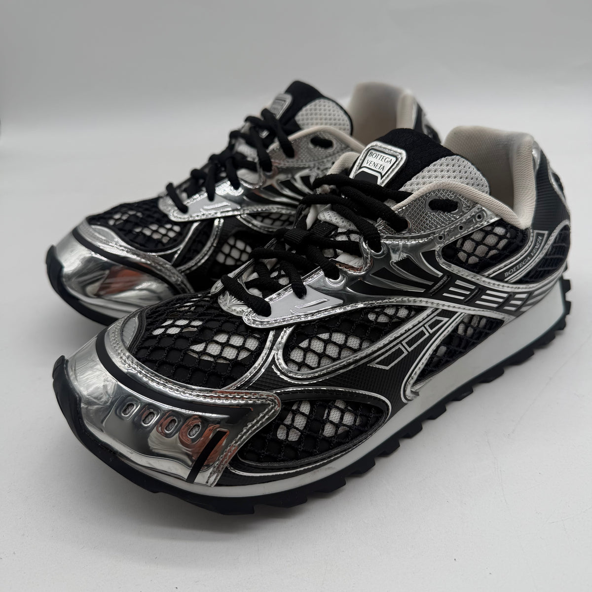 Bottega Veneta Black/Silver Sneakers