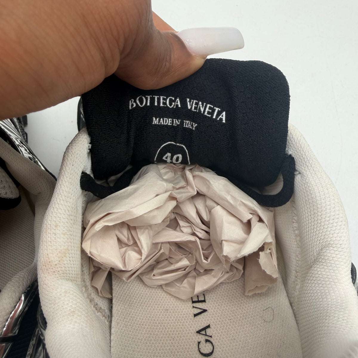 Bottega Veneta Black/Silver Sneakers