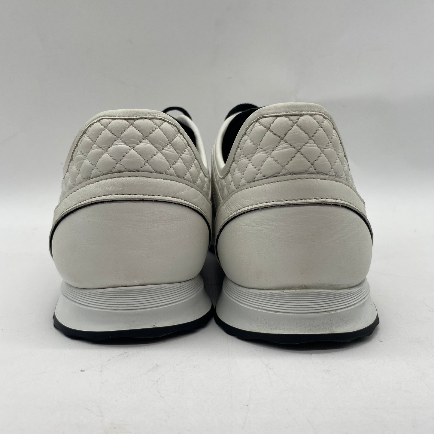 Chanel White/Black Calfskin Sneakers