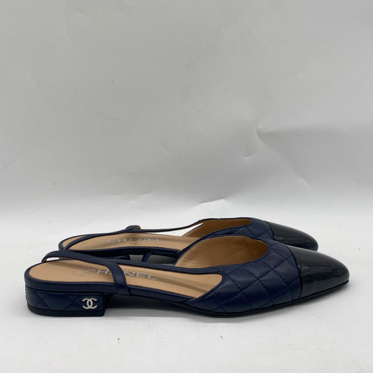Chanel Navy/Black Flats