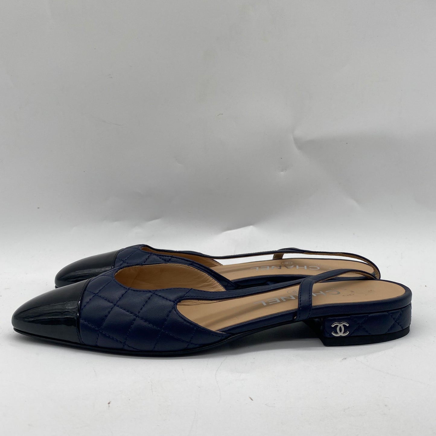 Chanel Navy/Black Flats