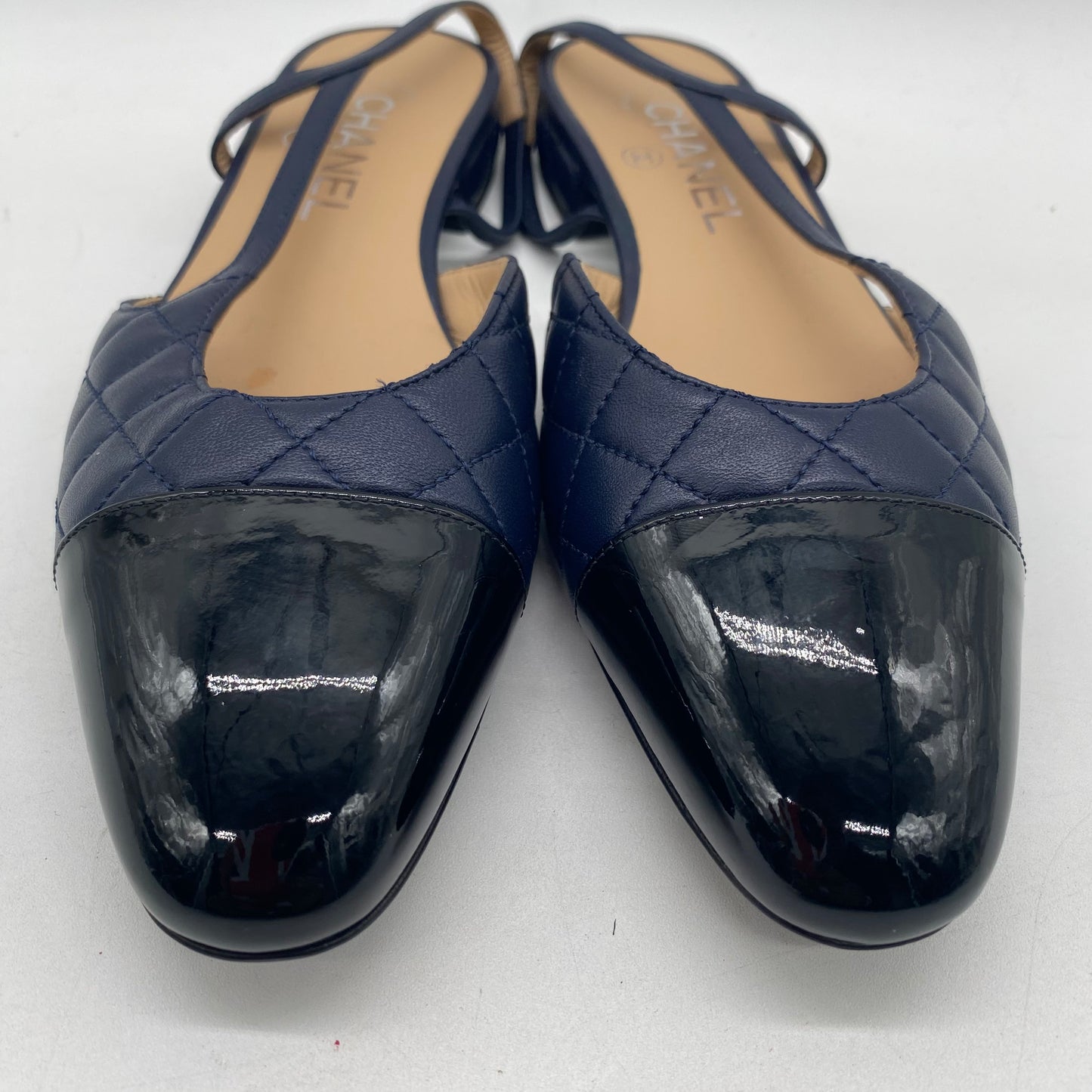 Chanel Navy/Black Flats