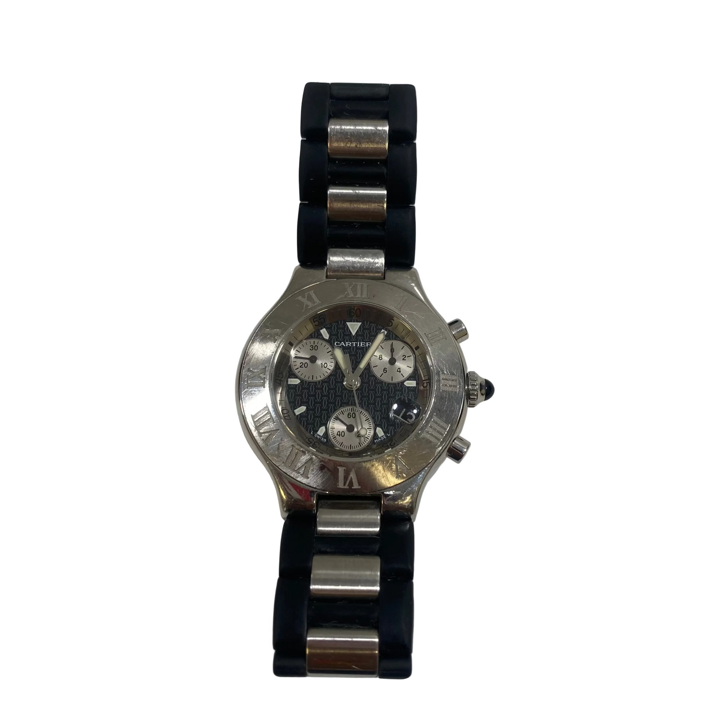 Cartier Vintage Silver/Black Watch