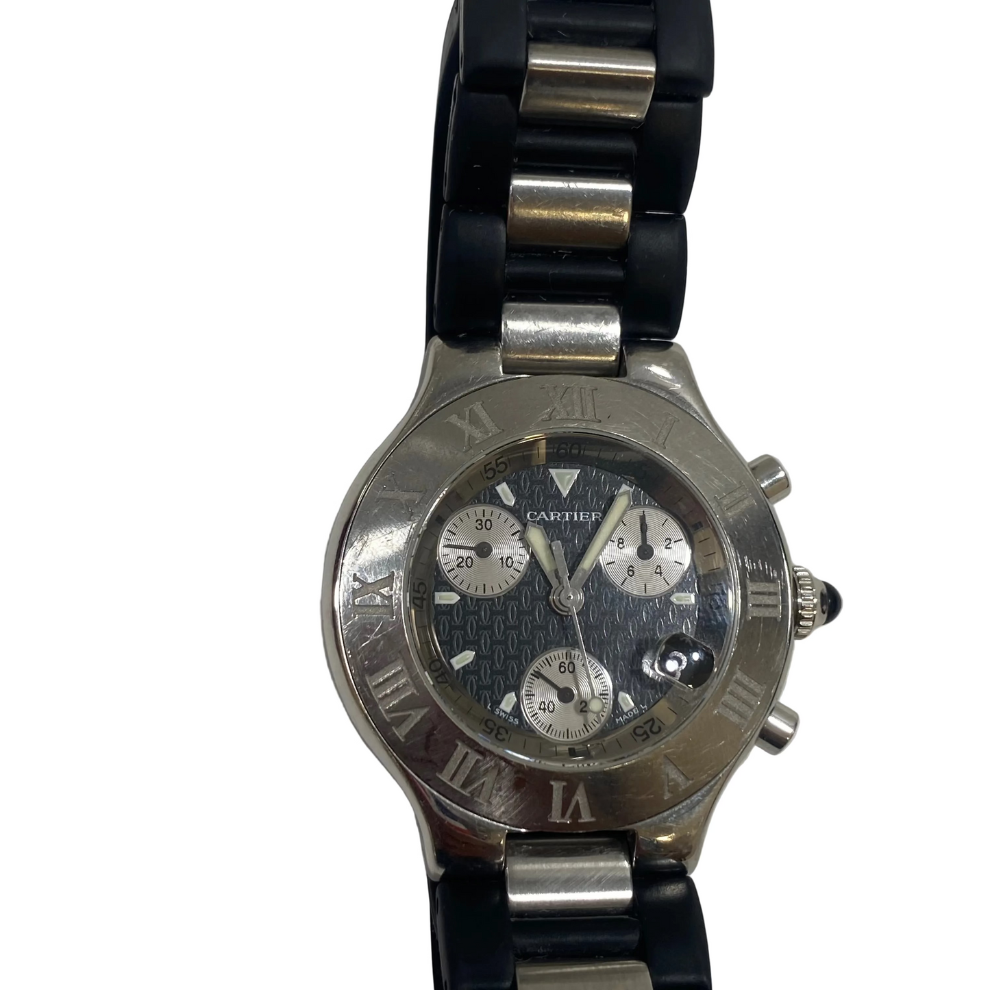 Cartier Vintage Silver/Black Watch