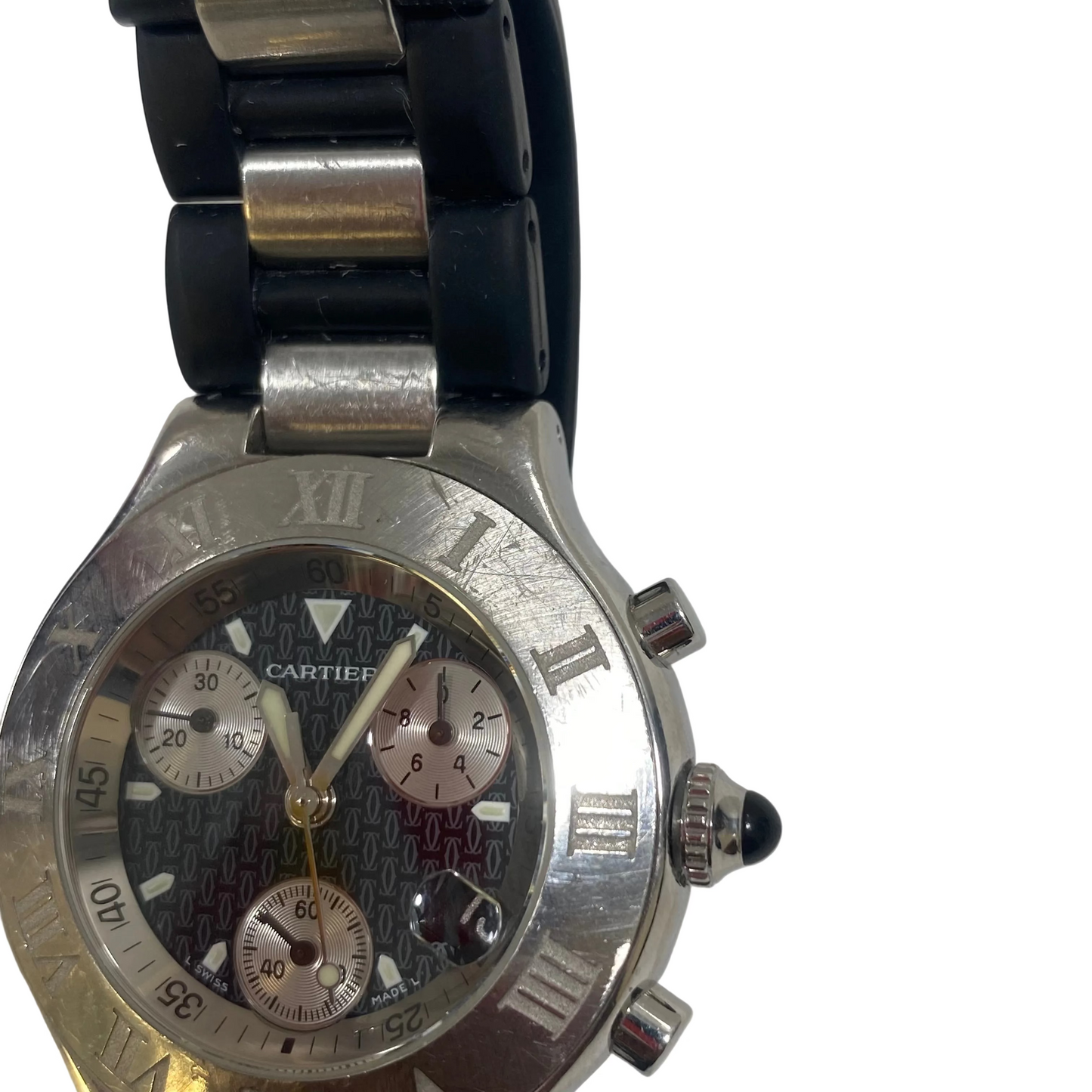 Cartier Vintage Silver/Black Watch