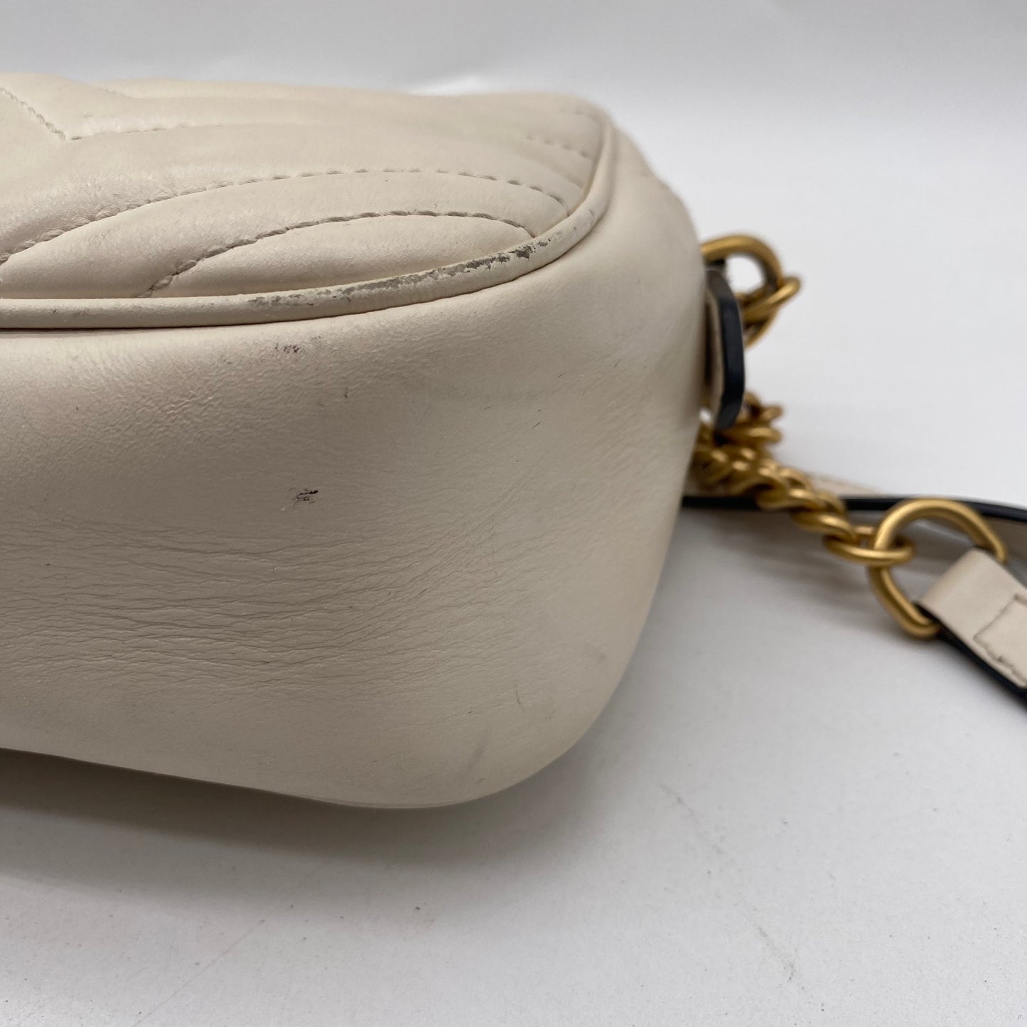 Gucci Creme Leather Shoulder Bag