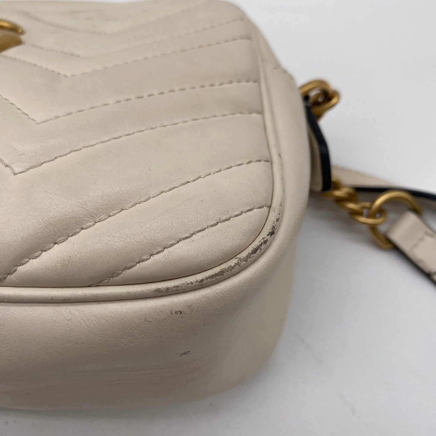 Gucci Creme Leather Shoulder Bag