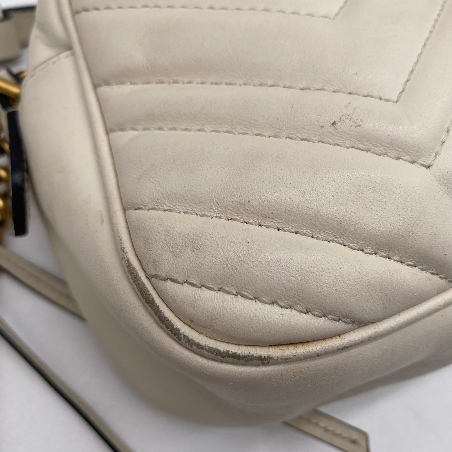 Gucci Creme Leather Shoulder Bag