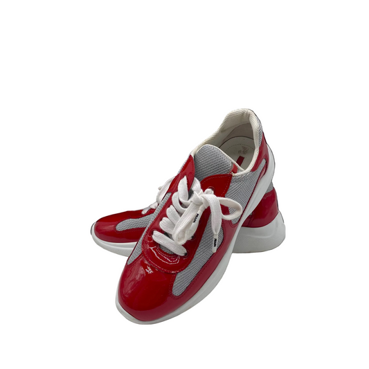 Prada Unisex Red/White Sneakers