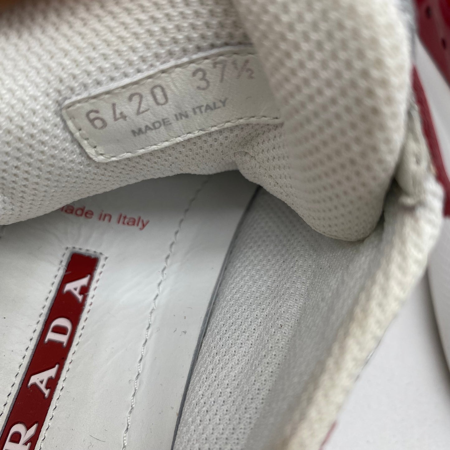 Prada Unisex Red/White Sneakers