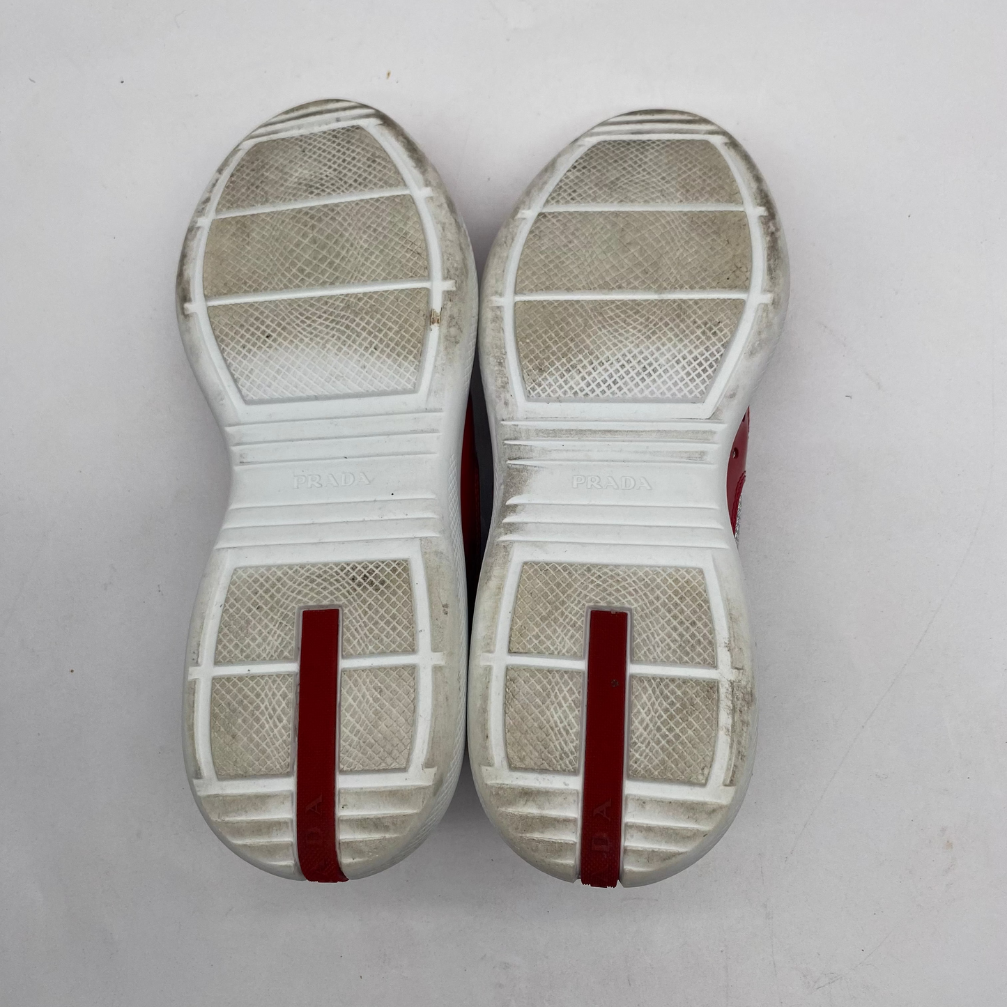 Prada Unisex Red/White Sneakers