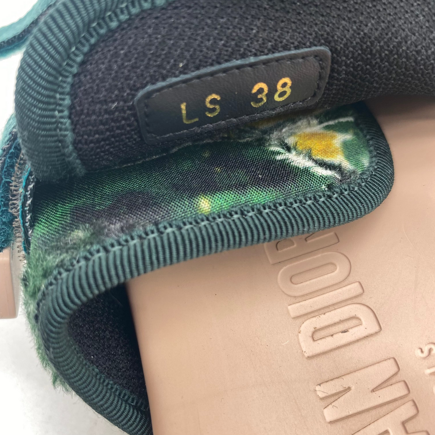 Dior White/Green Slide Sandals
