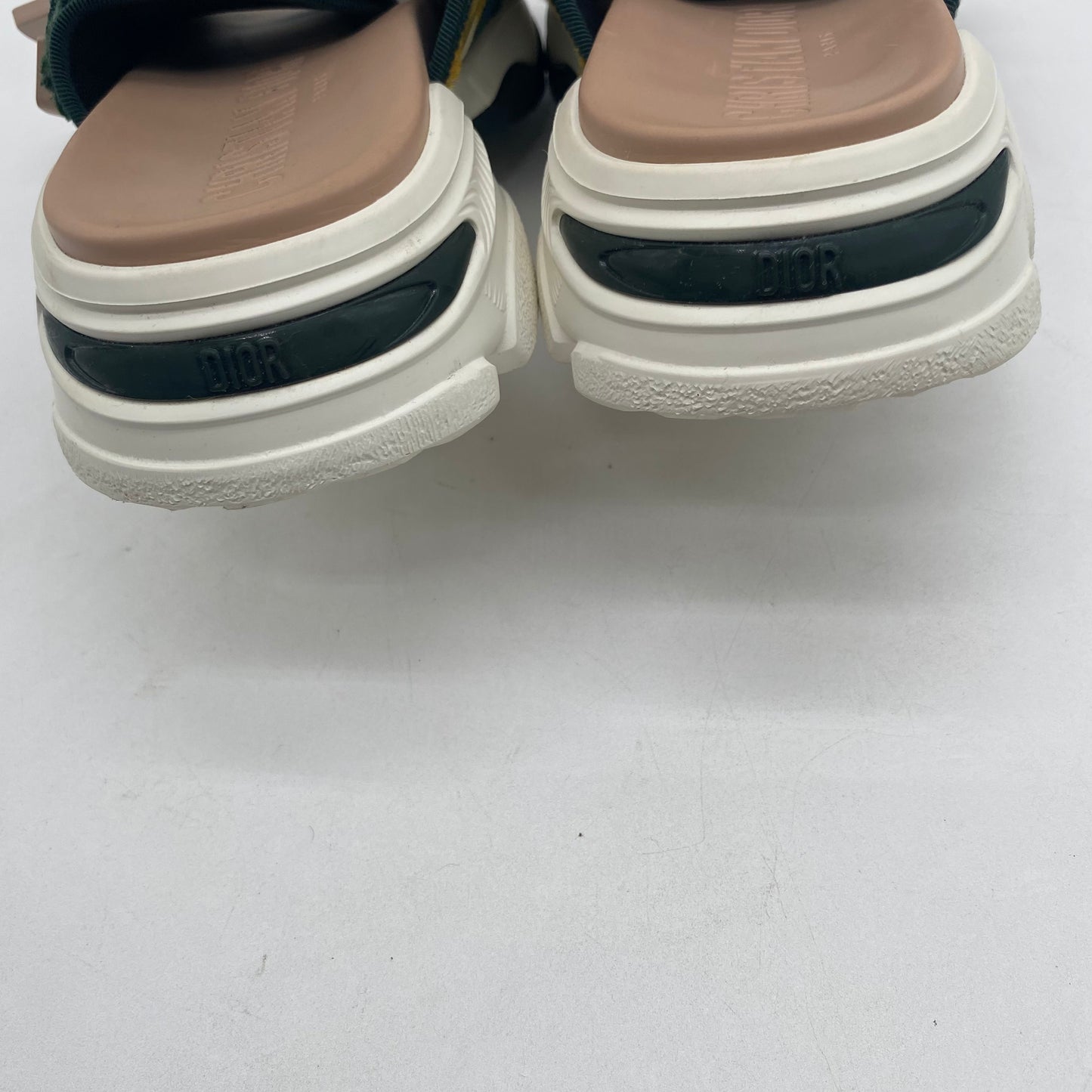 Dior White/Green Slide Sandals