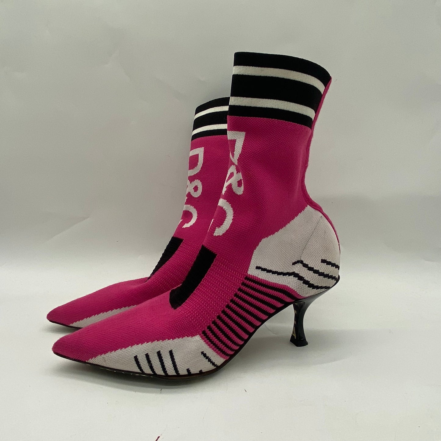 Dolce & Gabbana Pink Knit Boots