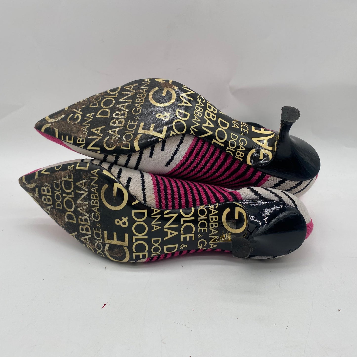 Dolce & Gabbana Pink Knit Boots