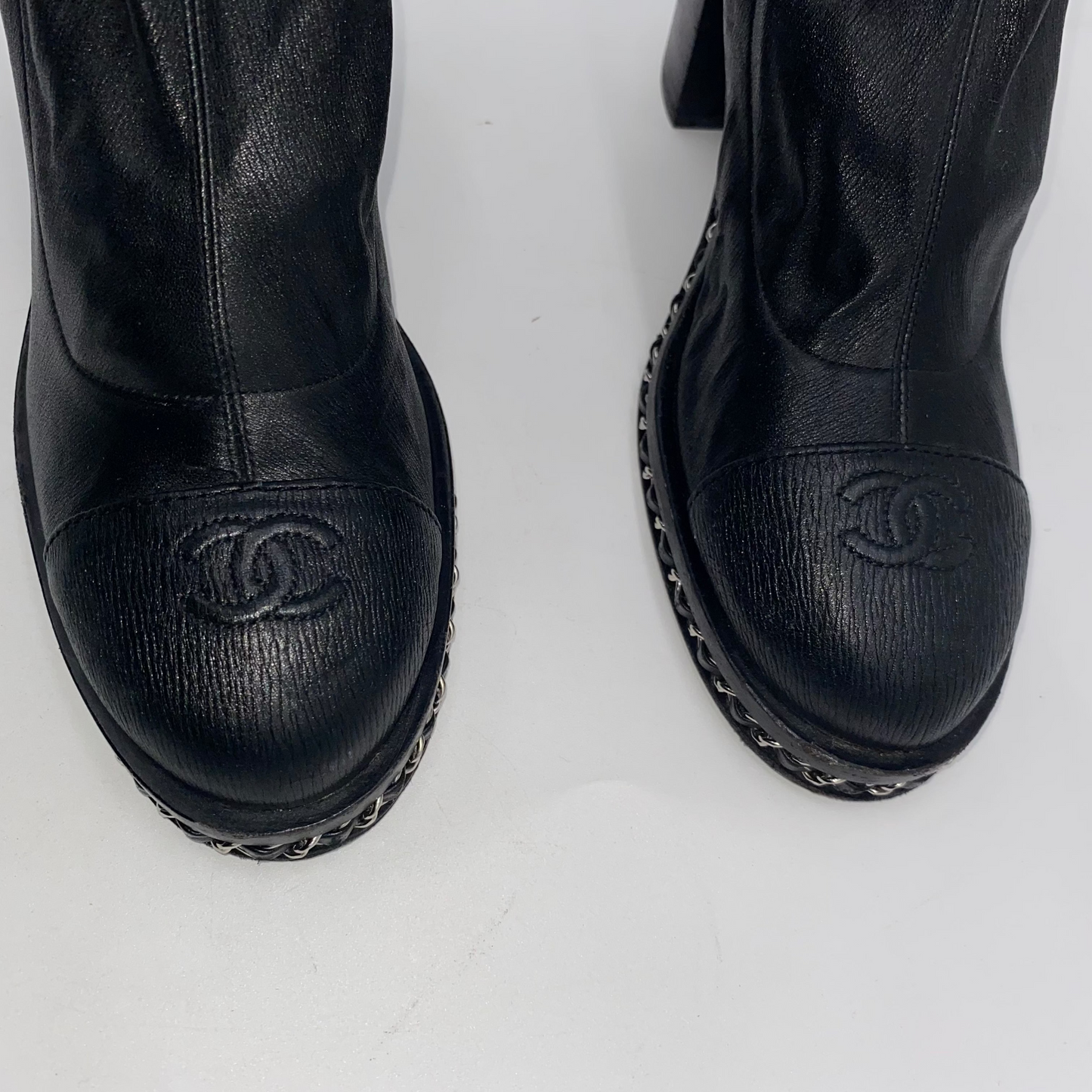 Chanel Black Knee High Boots