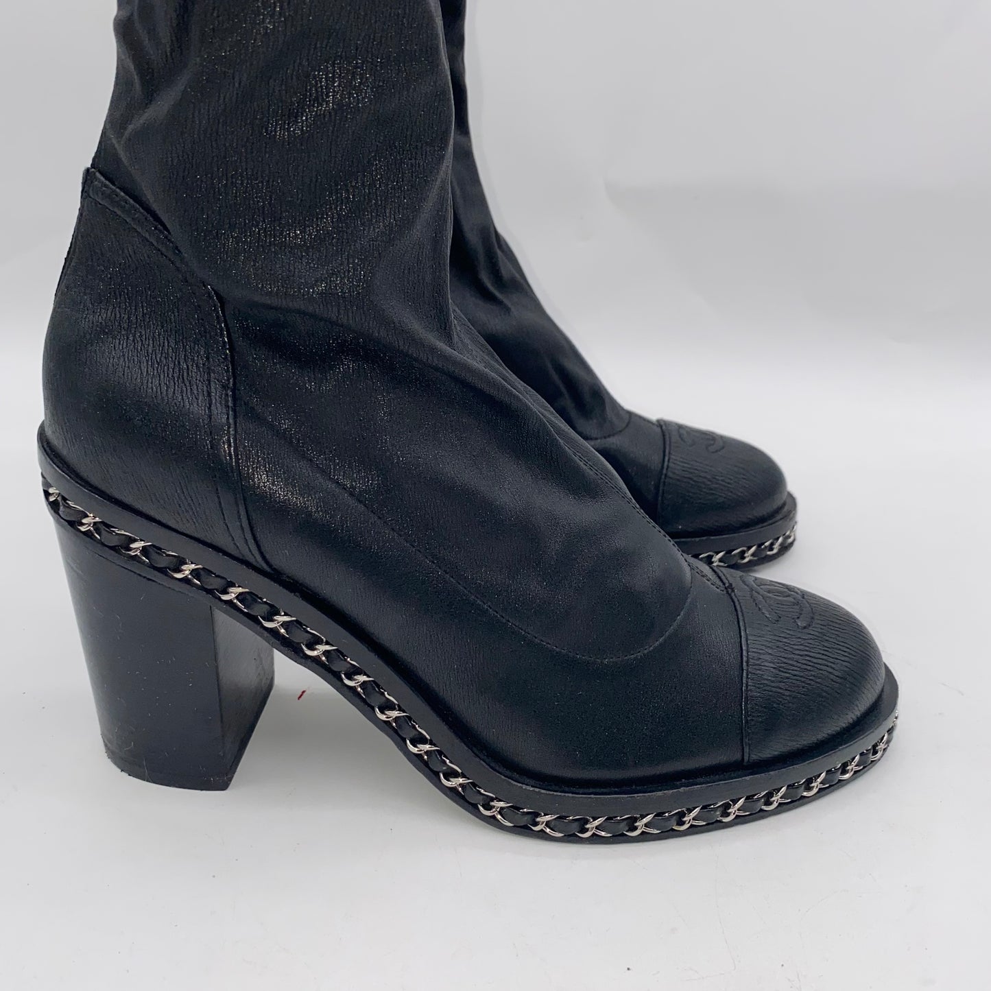 Chanel Black Knee High Boots
