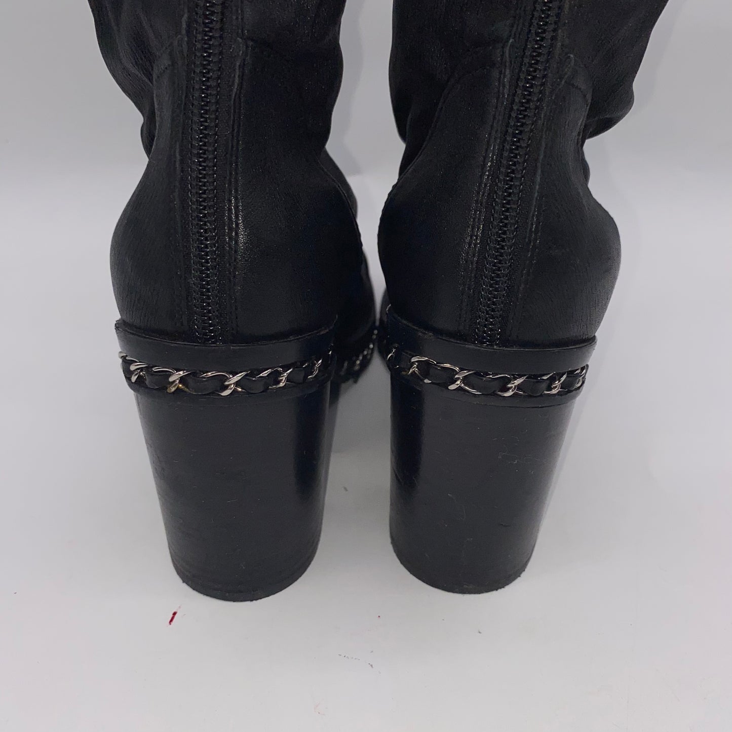 Chanel Black Knee High Boots