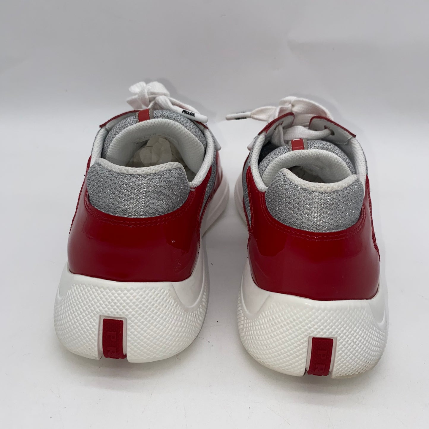 Prada Unisex Red/White Sneakers