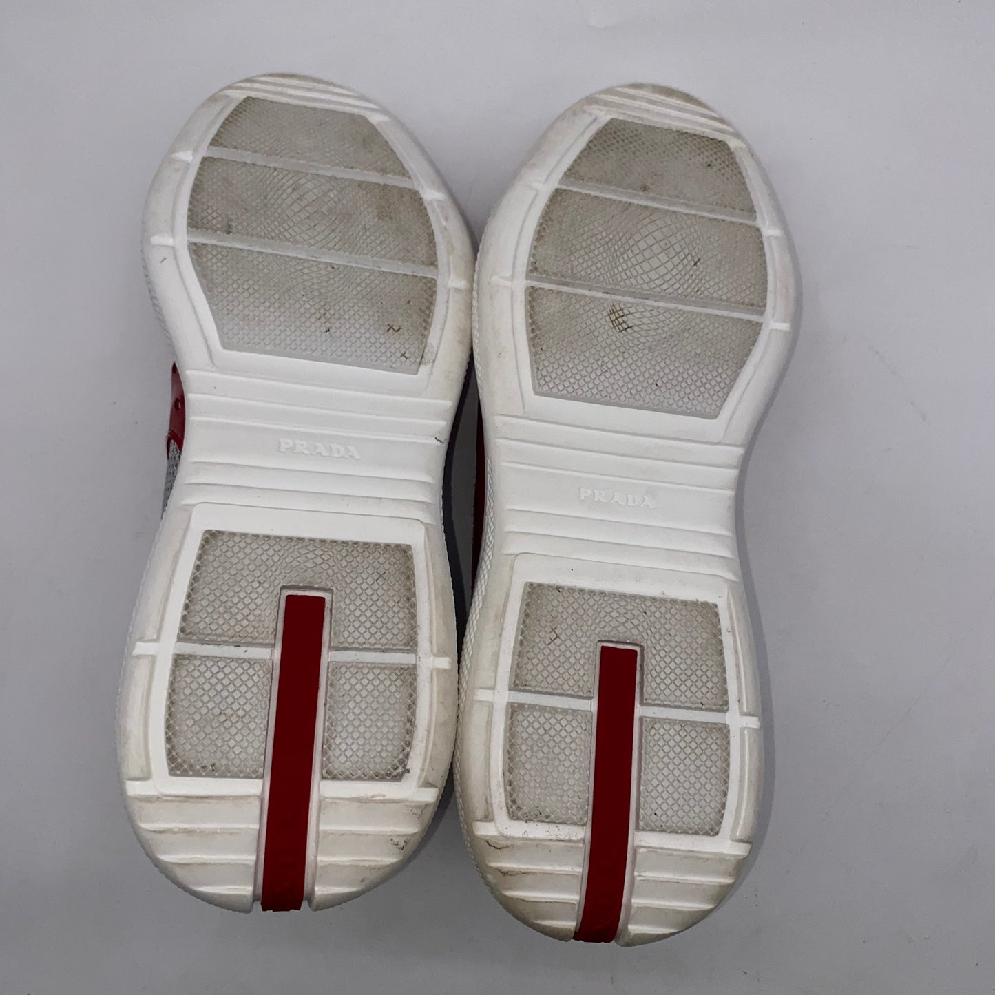 Prada Unisex Red/White Sneakers