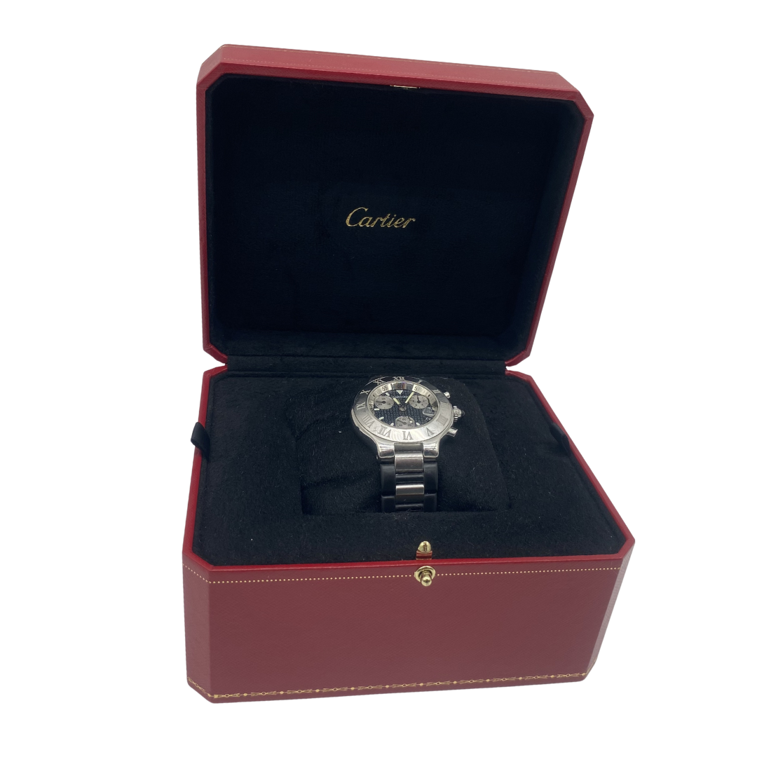 Cartier Vintage Silver/Black Watch