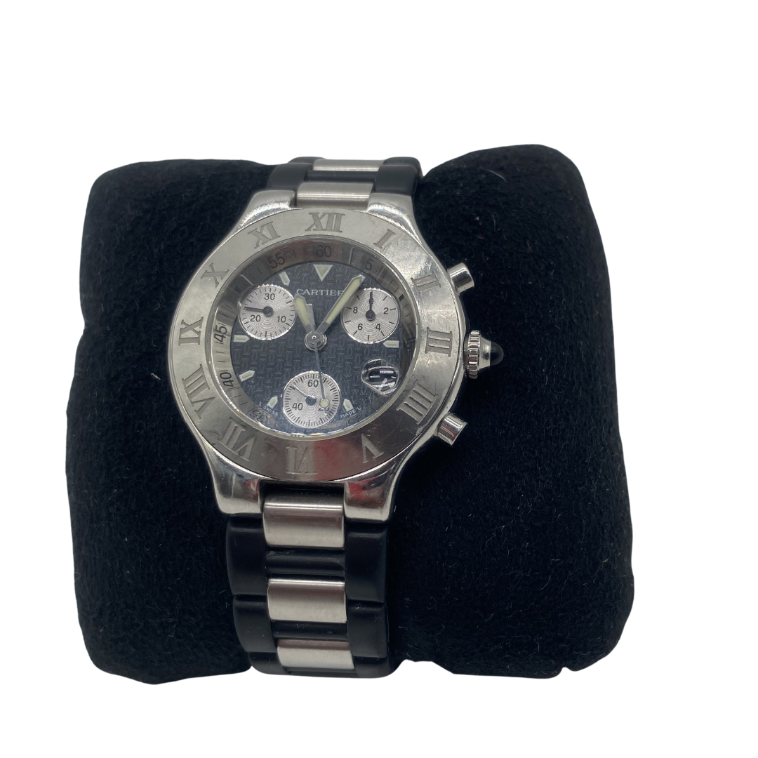 Cartier Vintage Silver/Black Watch