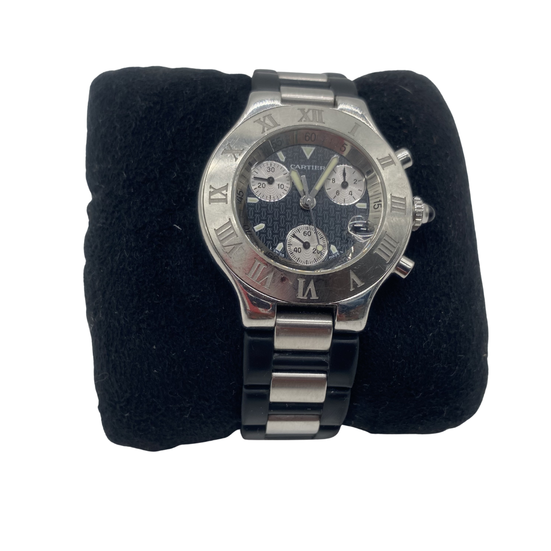 Cartier Vintage Silver/Black Watch