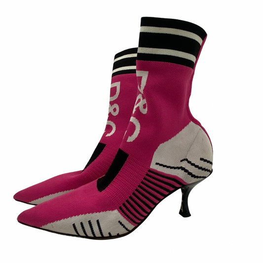 Dolce & Gabbana Pink Knit Boots