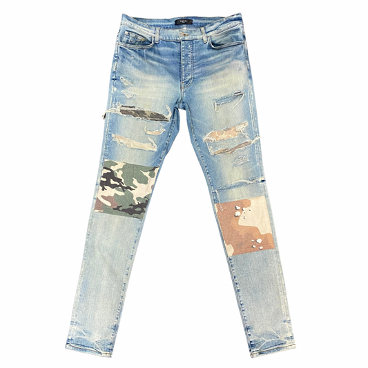 Amiri Camo Patch Jeans