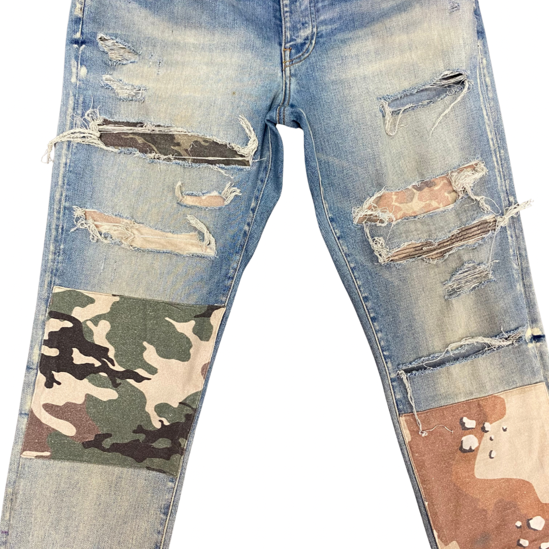 Amiri Camo Patch Jeans