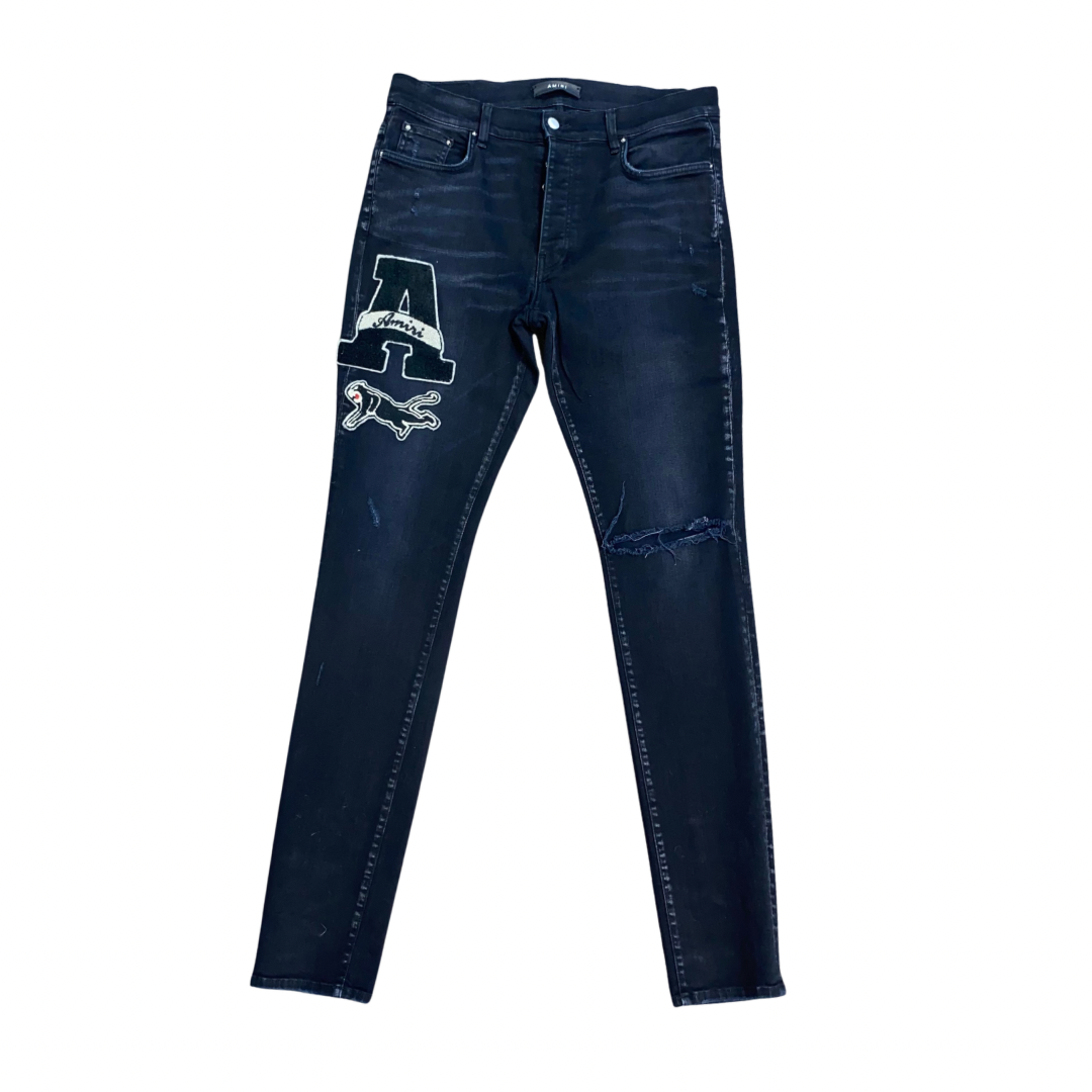 Amiri Black Patch Jeans