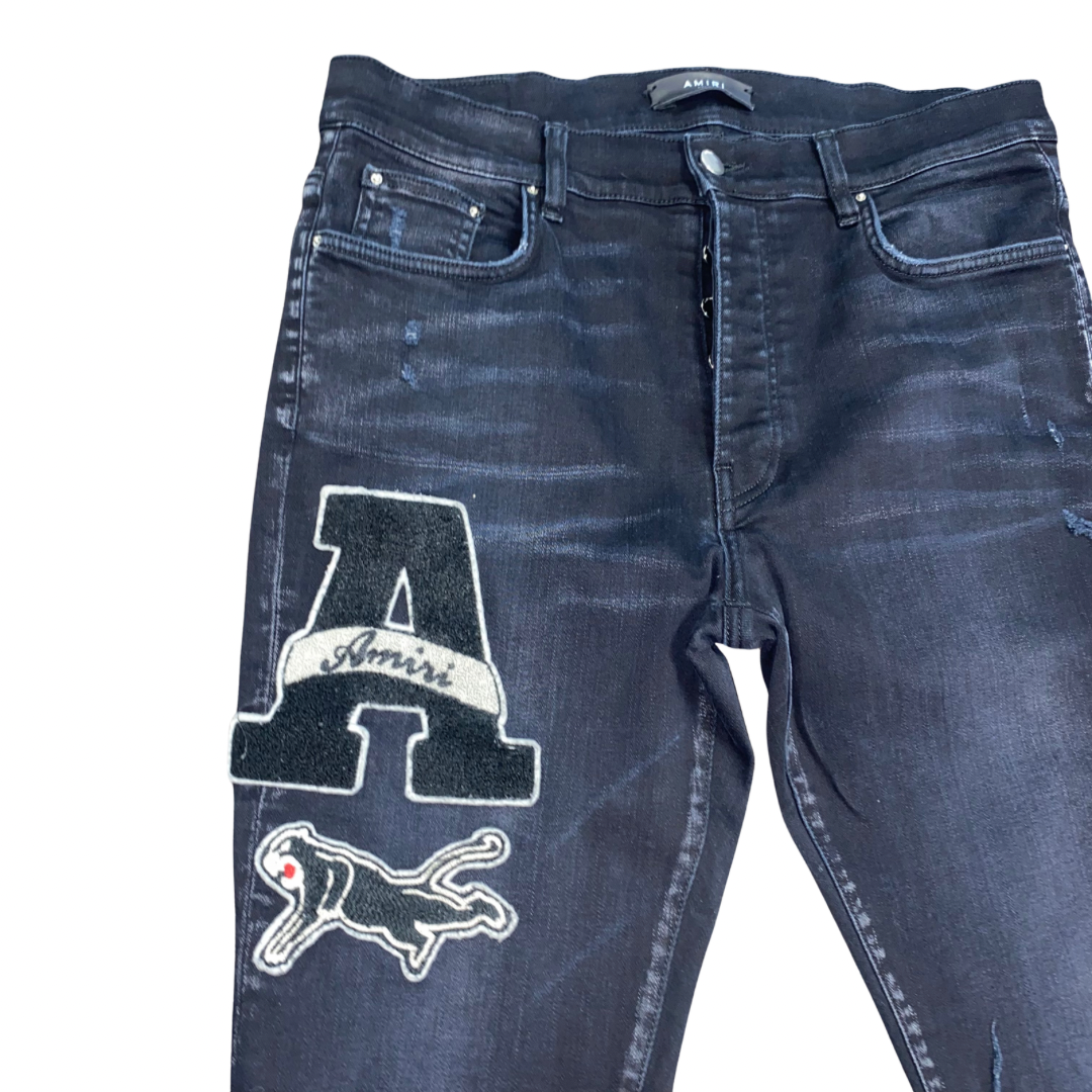Amiri Black Patch Jeans