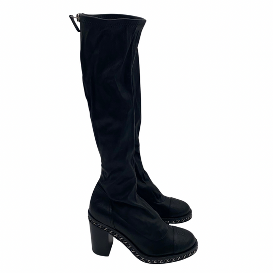 Chanel Black Knee High Boots