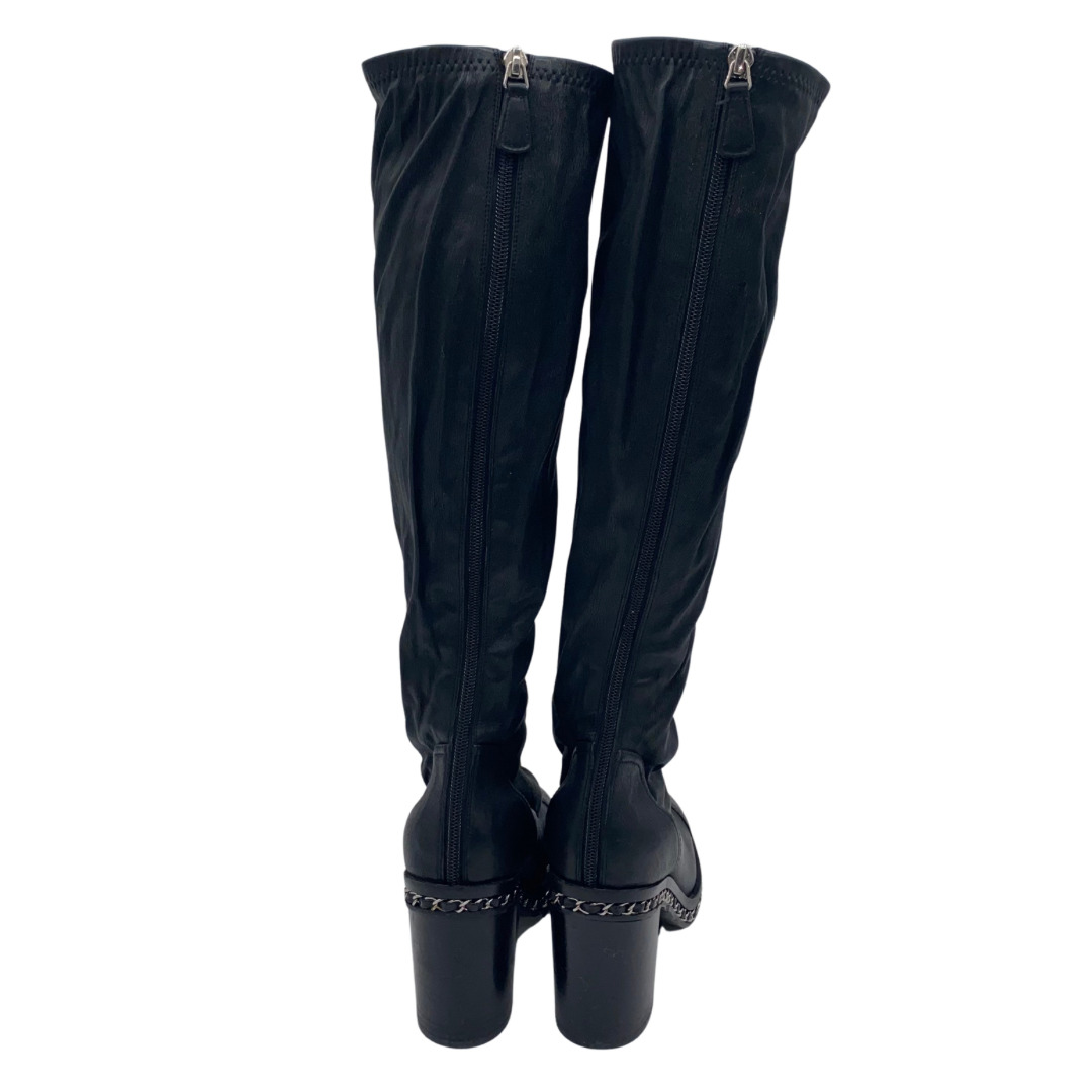Chanel Black Knee High Boots
