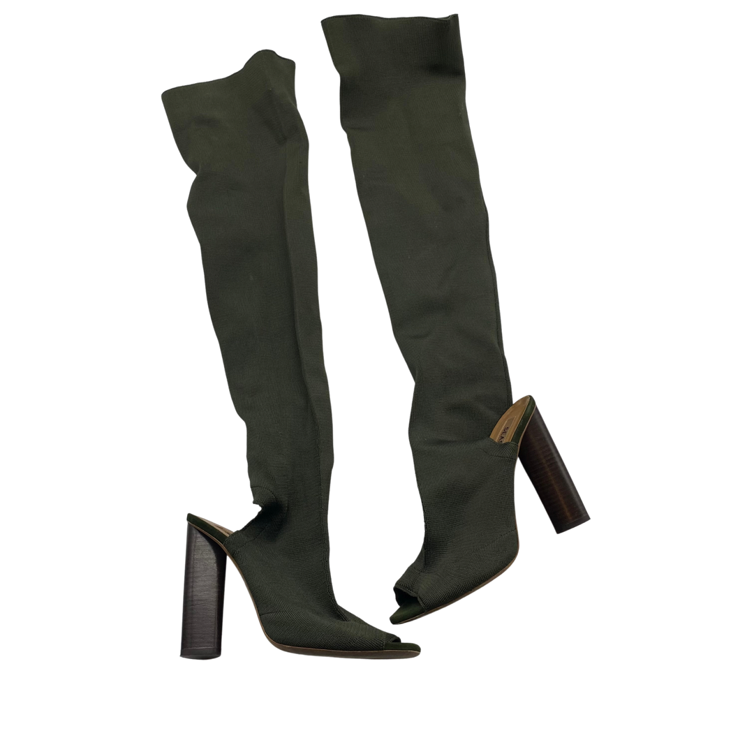 Yeezy Peep Toe Olive Thigh Highs