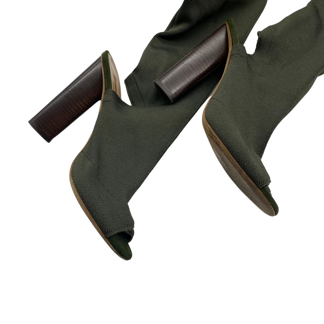 Yeezy Peep Toe Olive Thigh Highs