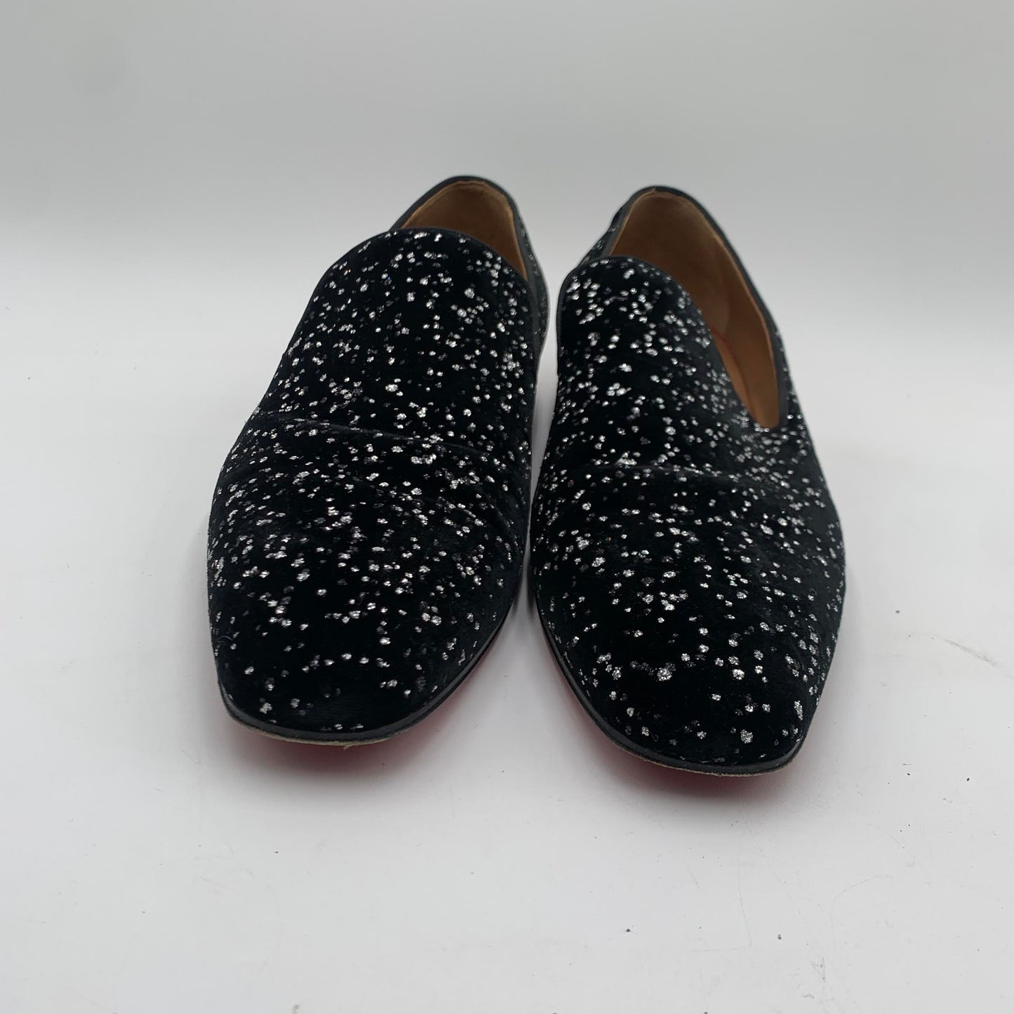 Christian Louboutin Black Velour Loafers